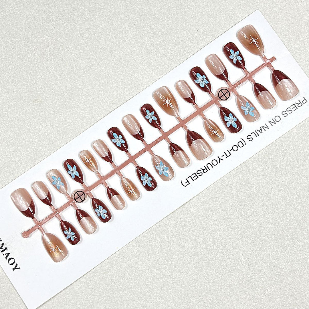 Elegante Floral Press-On Nagelset Karnz