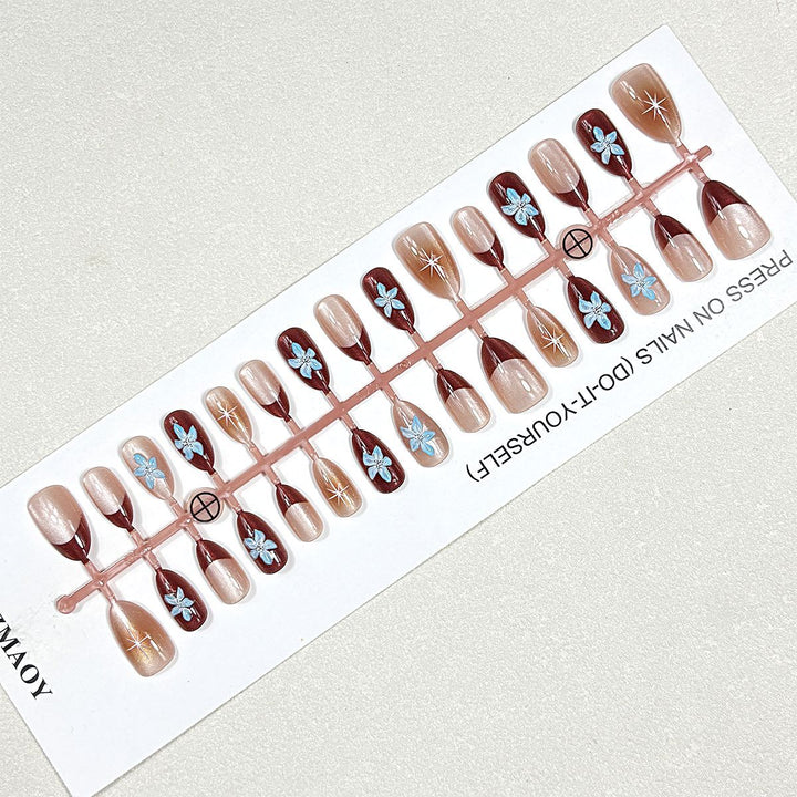 Elegante Floral Press-On Nagelset Karnz