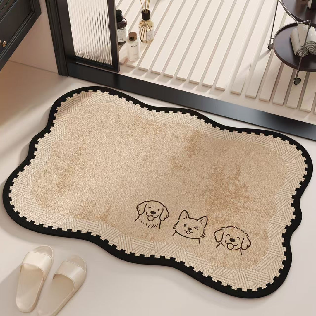Verspielte Katzenmuster-Badematte