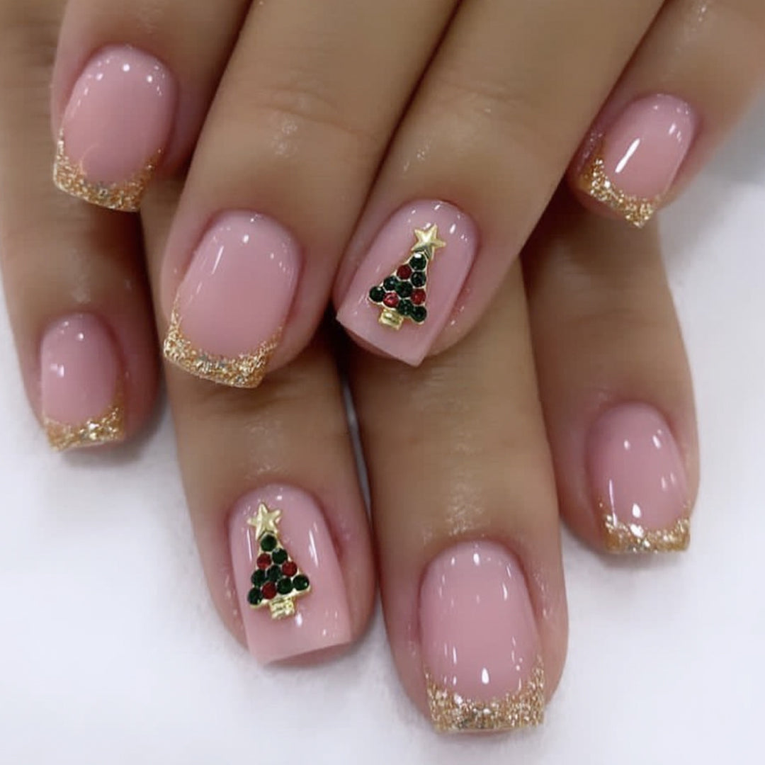 Festliches Weihnachtsbaum-Nagelkunst-Set Karnz