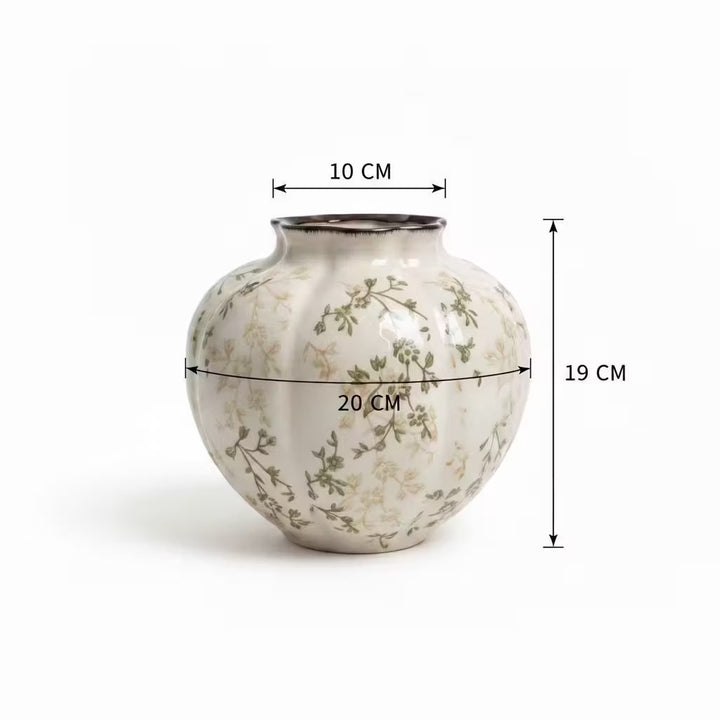 Blumenmuster Dekorative Keramikwasserflasche