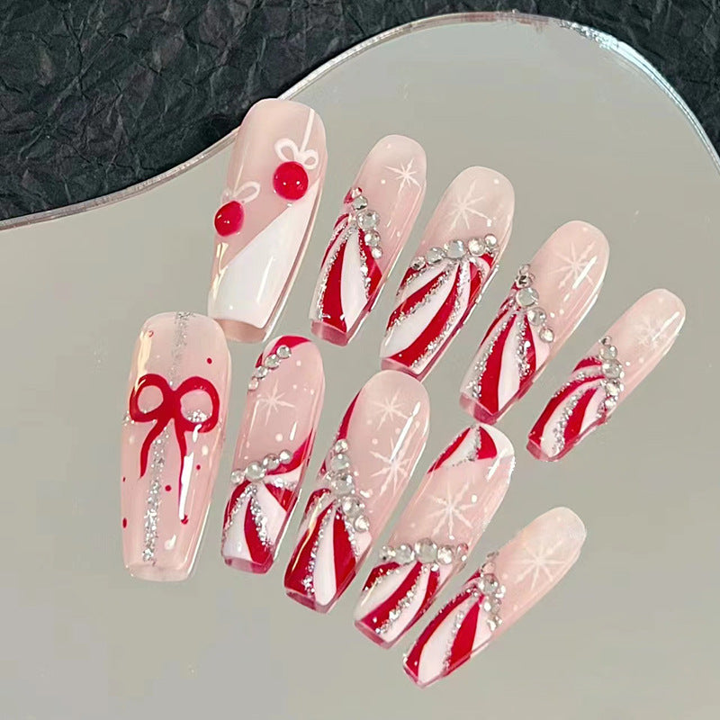 Künstlerisches Press-On-Nagelset mit Tierdruck