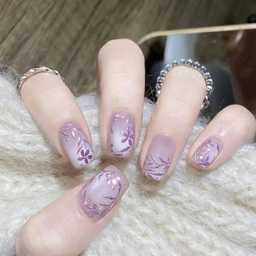 Blumenmuster Press-On Nagel Set