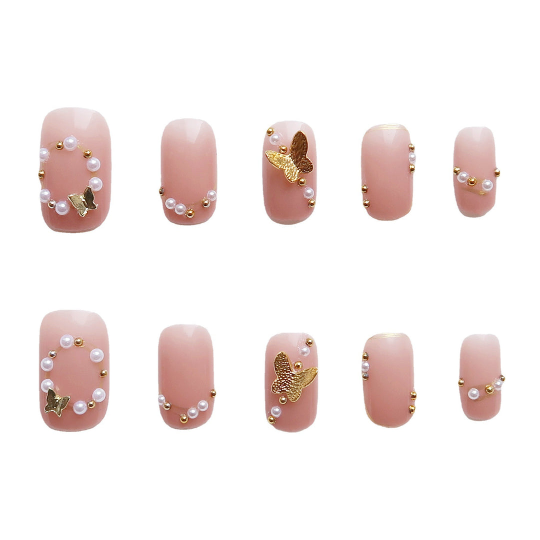 Schmetterlings-geschmücktes Press-On Nagelset