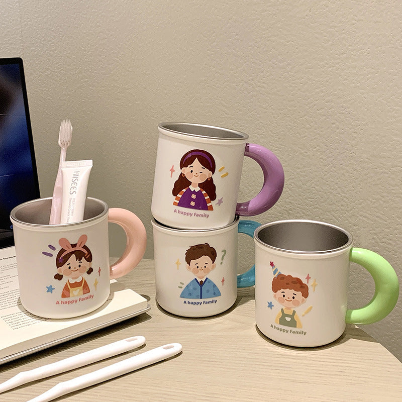 Keramiktasse mit Fröhlichem Familienmotiv Karnz
