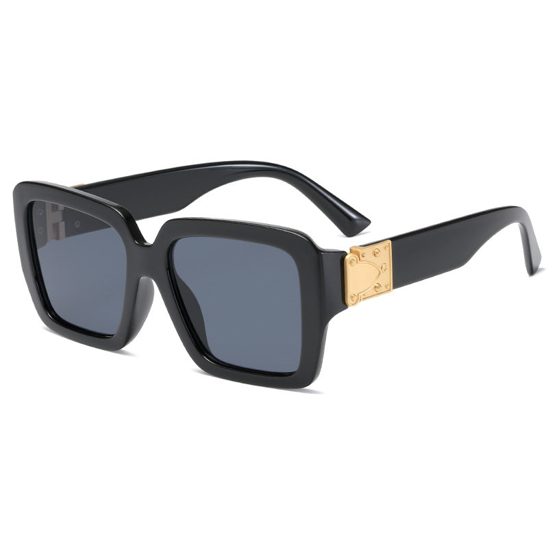Damen oversized modische Sonnenbrille mit luxuriösen Metallakzenten Karnz