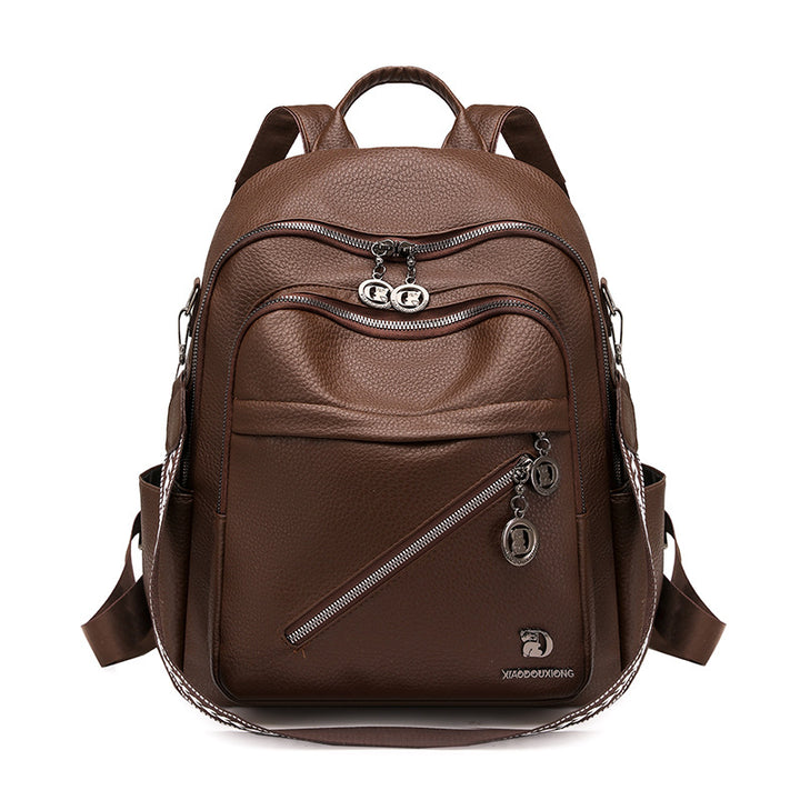 Multi-Fach Stylischer Leder-Rucksack Karnz