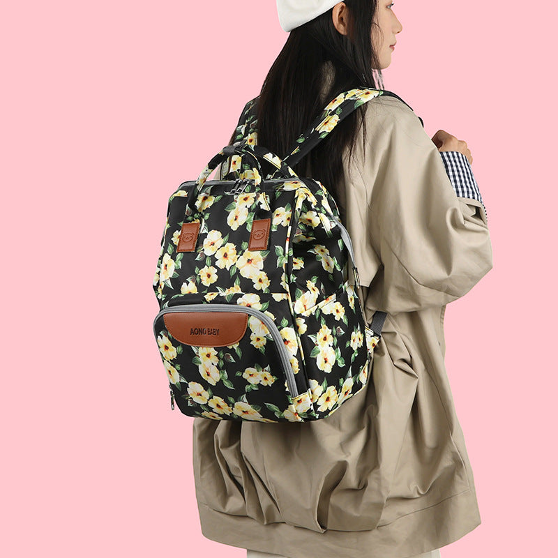 Kreativer floral gedruckter Mehrfach-Taschen Wickelrucksack Karnz