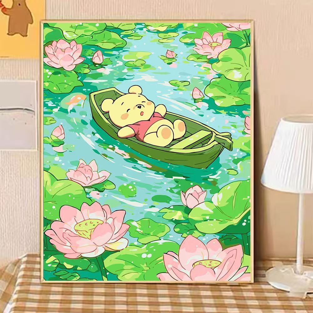 Verspielte Bärenillustration Leinwandkunst Karnz
