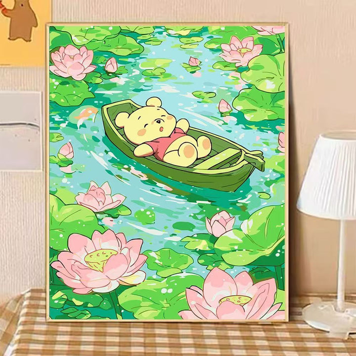 Verspielte Bärenillustration Leinwandkunst Karnz