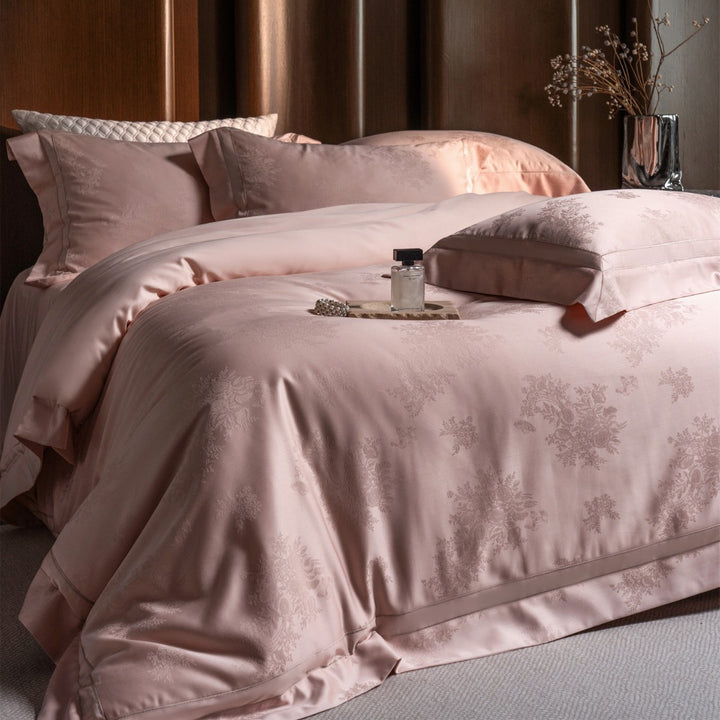 Luxus Damask Jacquard Satingewebe Bettwäsche Set mit Hotelstil Saum