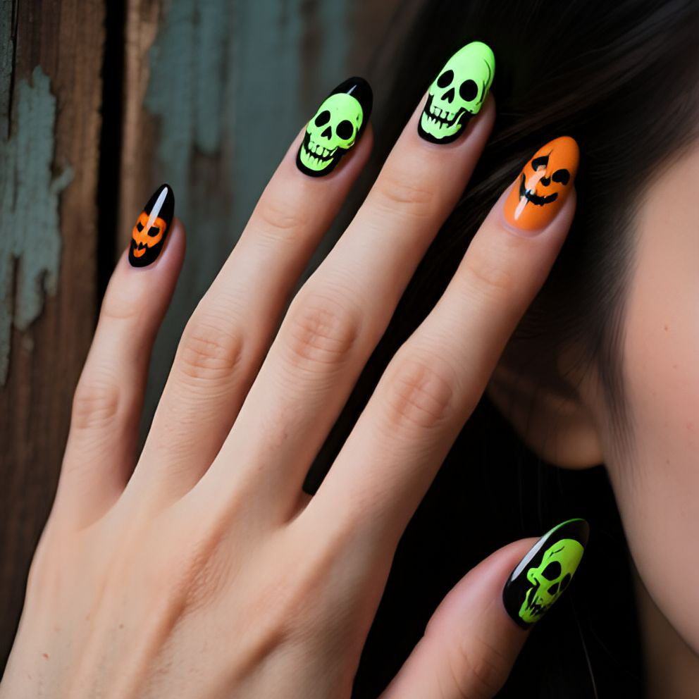 Halloween Skull-Themen Nagel Kunst Set