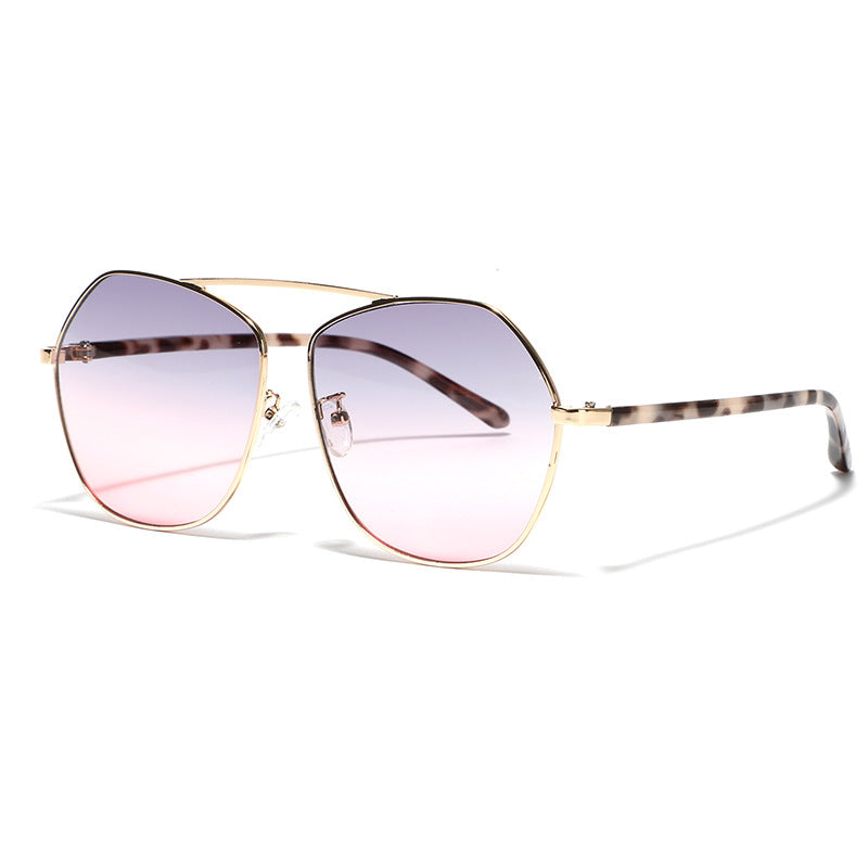Damen geometrische Sonnenbrille mit luxuriösem Metallrahmen Karnz