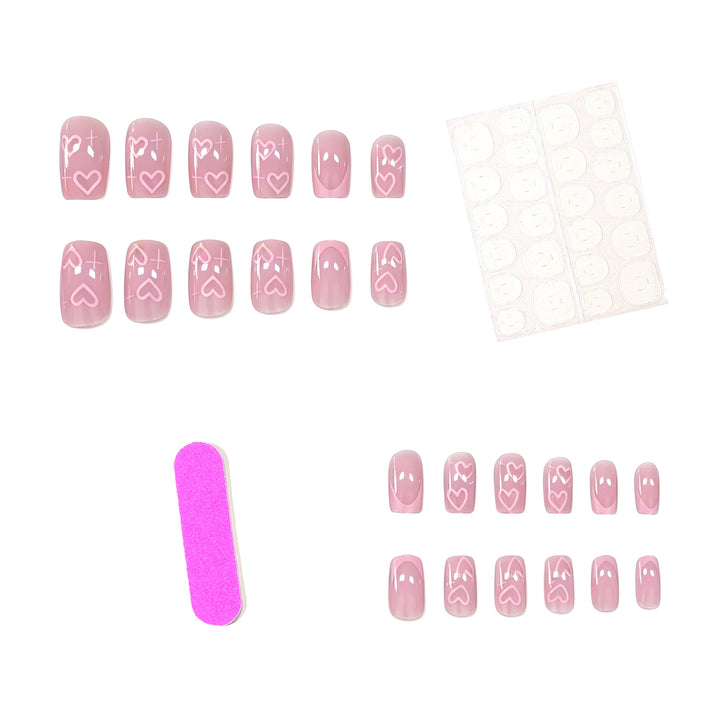 Romantische Herz-Design Nagelkunst Erweiterungen Karnz