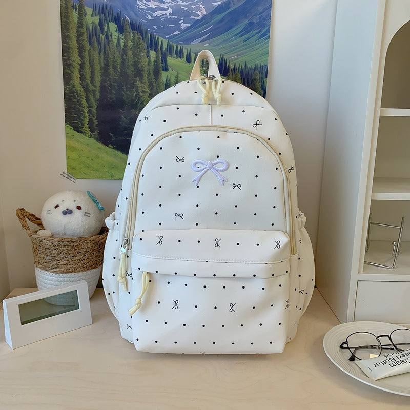 Polka-Dot-Design-Rucksack mit Mehrfachtaschen-Features Karnz