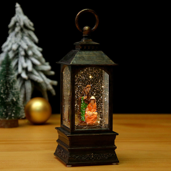 Nostalgische Weihnachtslaterne mit beweglicher Szene Karnz