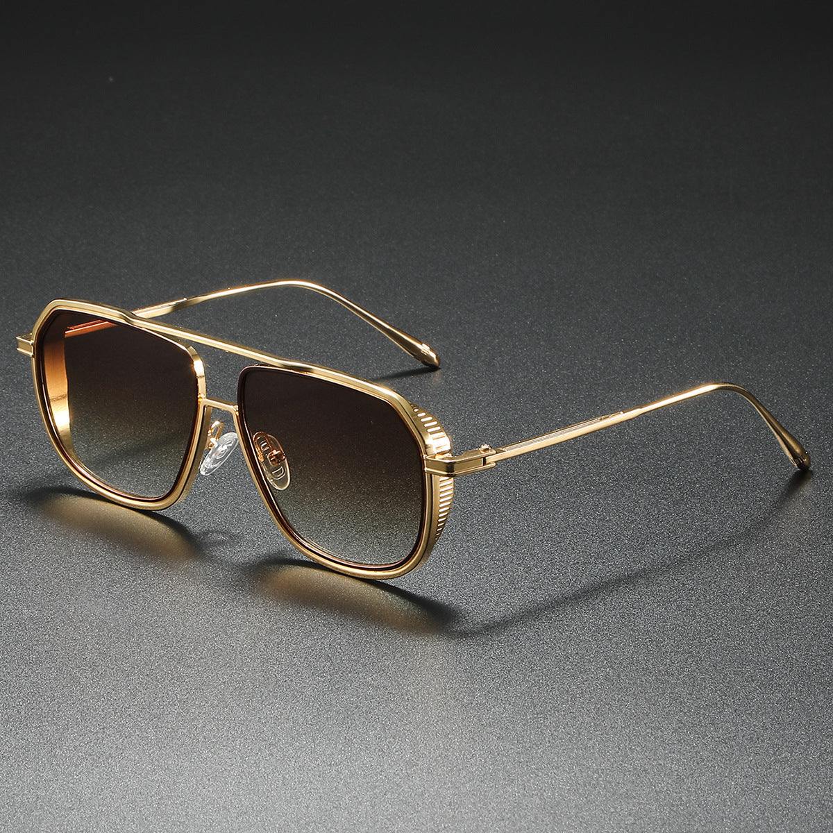 Damen Elegante Sonnenbrille mit kantigem Metallrahmen Karnz