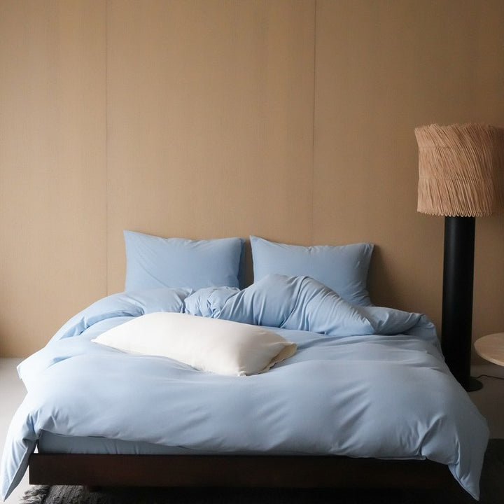 Extra-weiches Baumwollsatin-Bettbezug-Set mit Hotel-Finish und verdecktem Reißverschluss