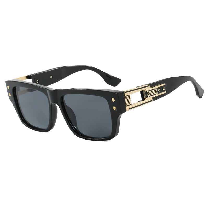 Damen modische quadratische Sonnenbrille mit eleganter goldener Zierstruktur Karnz