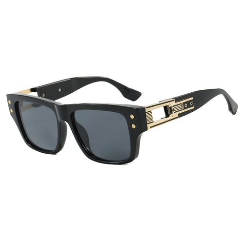 Damen modische quadratische Sonnenbrille mit eleganter goldener Zierstruktur Karnz