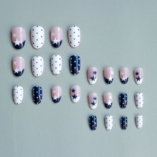 Künstlerisches Stern- und Pünktchen-Nagelkunstset