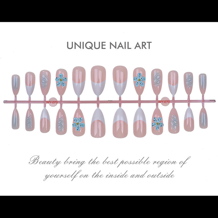 Künstlerisches florales und abstraktes Design Press-On Nagelset Karnz