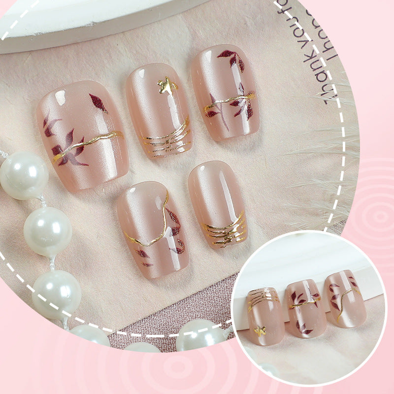 Künstlerisch florales Press-On Nagelset 1790738430