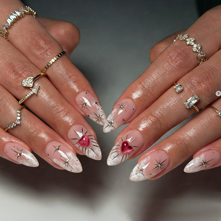 Künstlerisches Press-On Nail Art Kit mit Sternakzenten Karnz