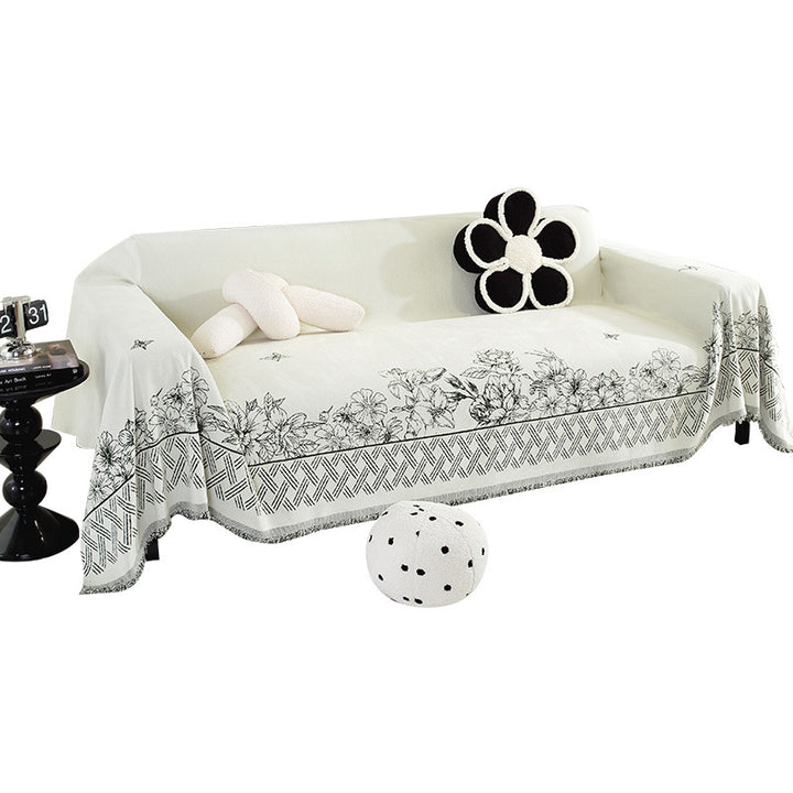 Elegante Blumengemusterte Sofa-Wurfdecke