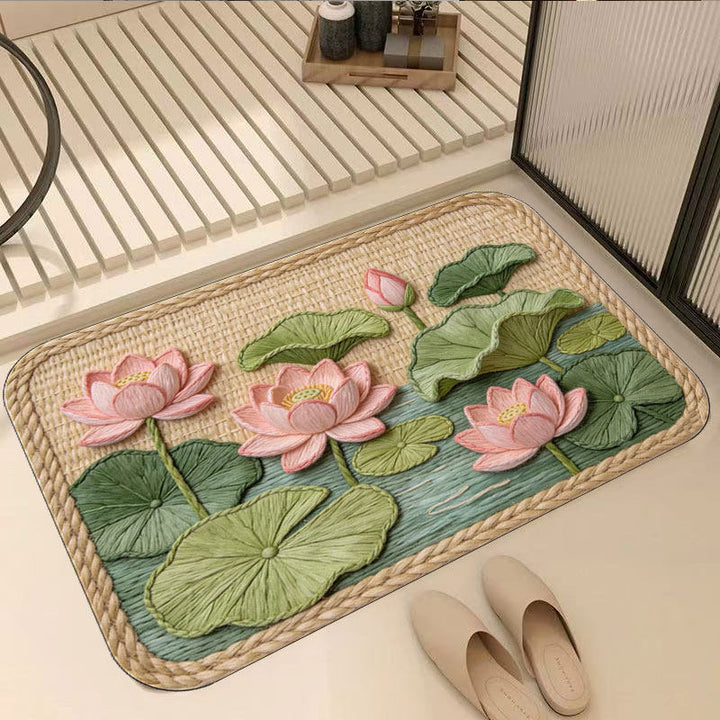 Dekorative Lotus Wasserlilie Badematte
