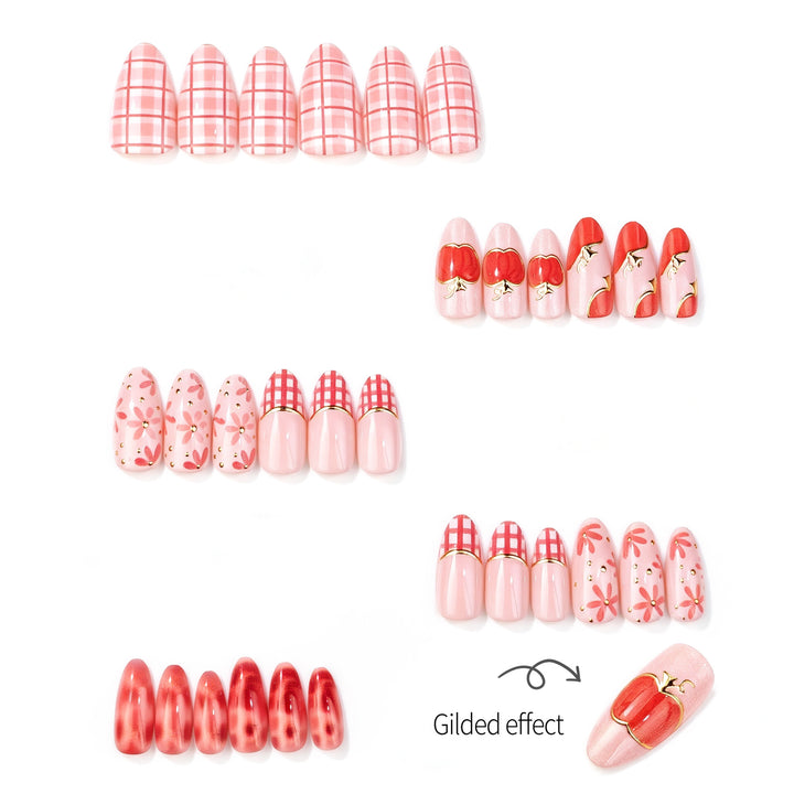 Künstlerisches fruchtinspiriertes Press-On-Nagelset