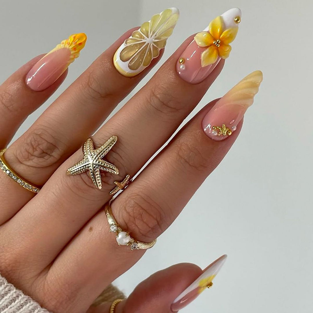 Künstlerische Blumenspitze Nagelverlängerungen Karnz