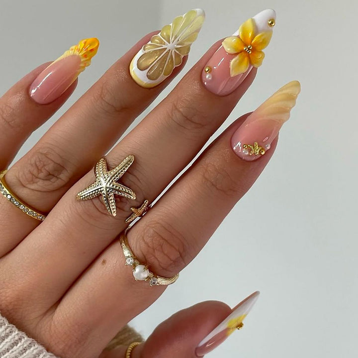 Künstlerische Blumenspitze Nagelverlängerungen Karnz
