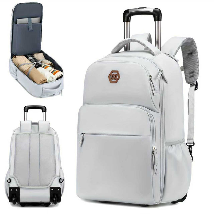 Stilvoller Rollenkoffer-Rucksack