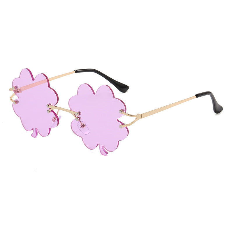 Damen verspielte Sonnenbrille mit einzigartigem Blumenrahmen Karnz
