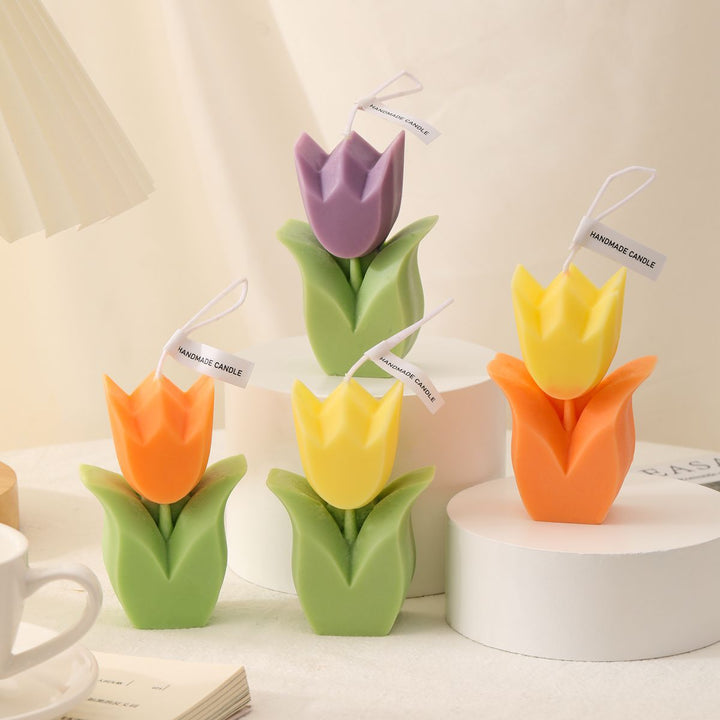 Tulpenförmige Duftende Dekorative Sojawachstropfkerze