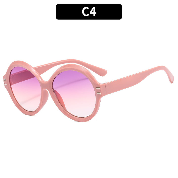 Überdimensionale Rundrahmen-Sonnenbrille