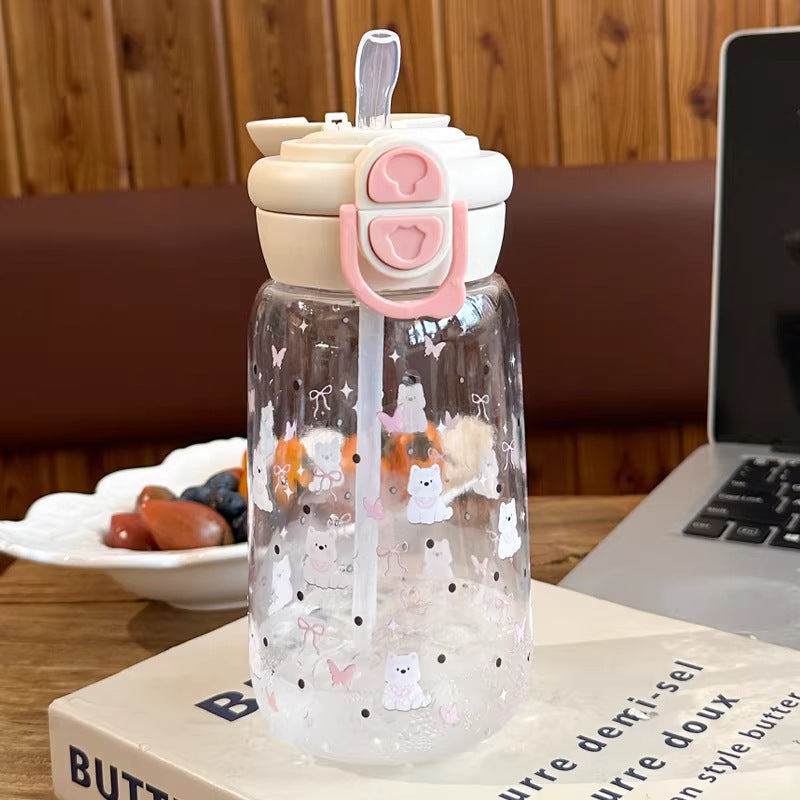 Damen Trinkflasche mit Tiermotiven und gesundem Fruchteinlage-System Karnz