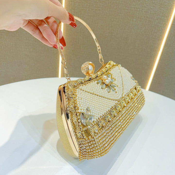 Beaded Abend Schultertasche