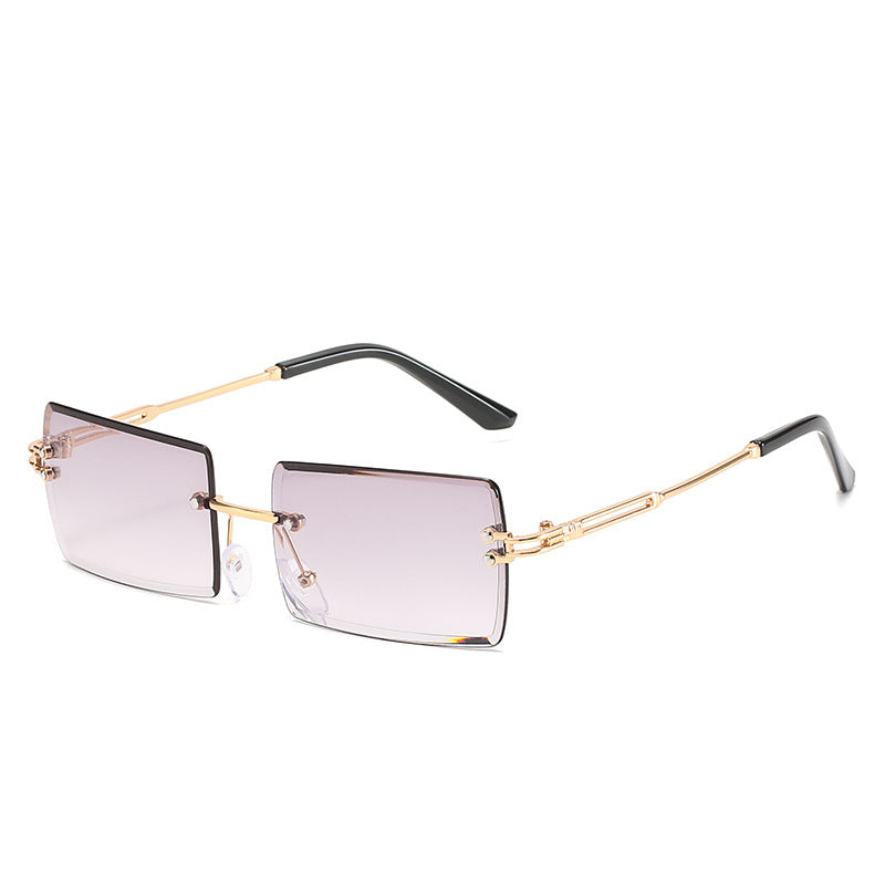Damen modische Sonnenbrille mit einzigartigem rechteckigen Rahmen und funkelnden Details Karnz