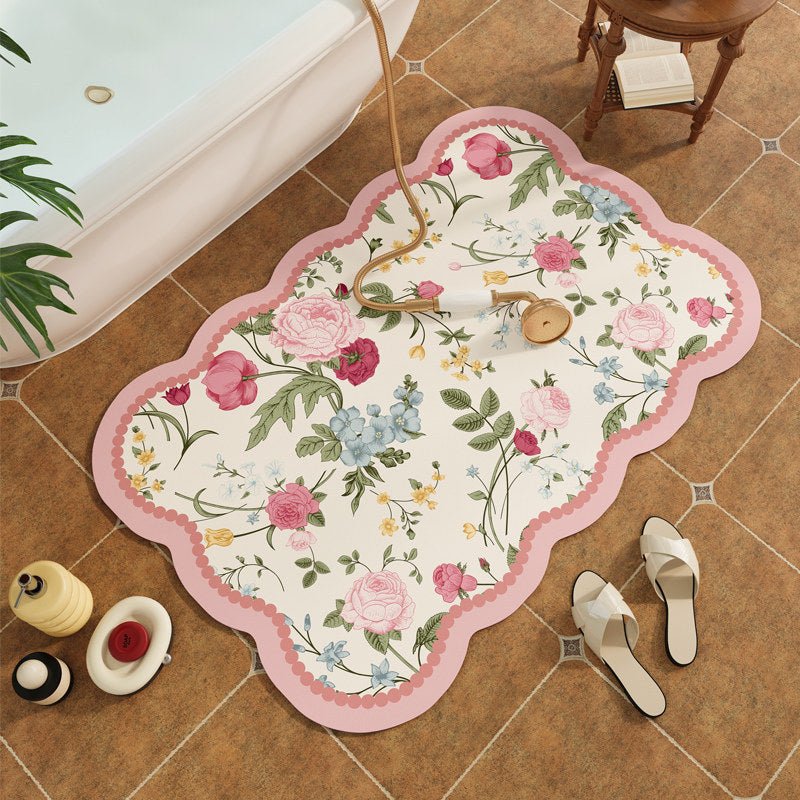 Dekorativer floral bedruckter Badeteppich