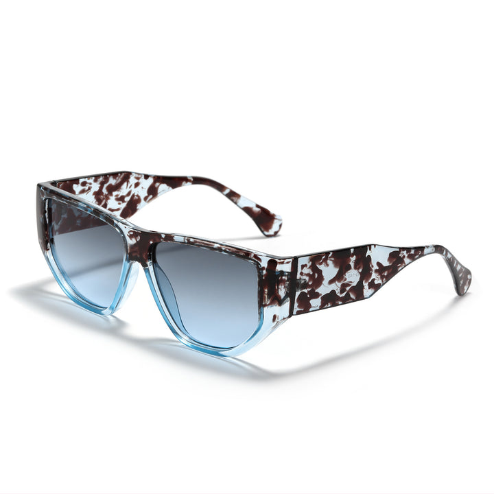 Damen trendige quadratische Sonnenbrille mit modernem tortoise Muster Karnz