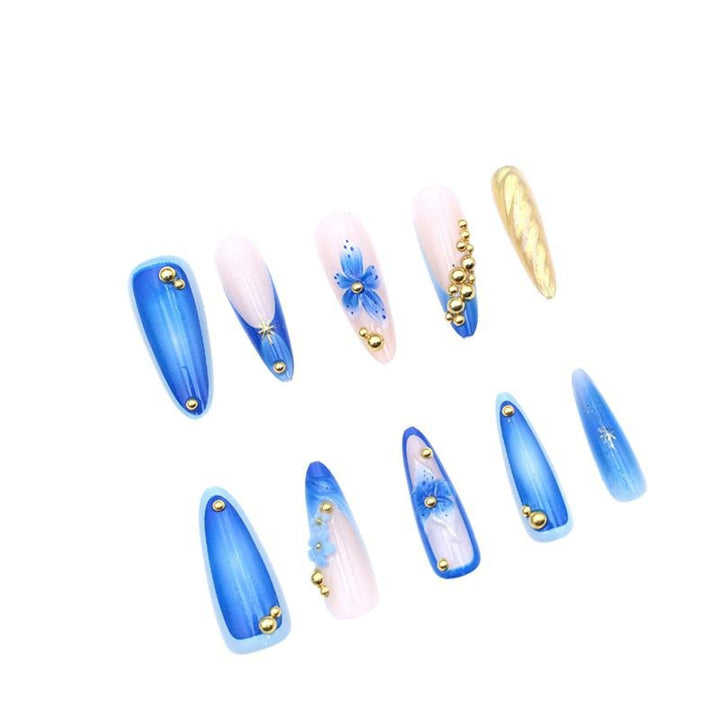 Künstlerische Blumen- und Edelstein-Nagelverstärkungen Karnz