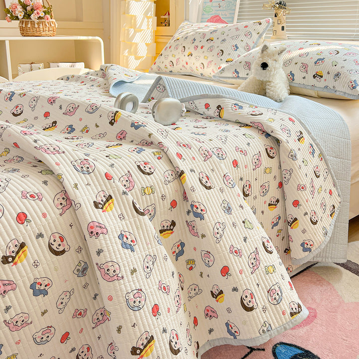 Strukturierter botanischer Druck gesteppte Tagesdecke