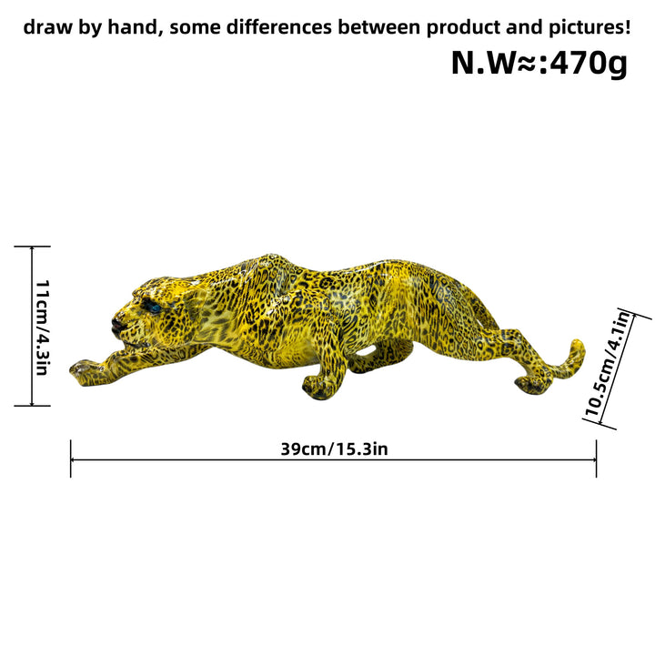 Kunstvolle und bunte Tierfigur in Pantherform Karnz