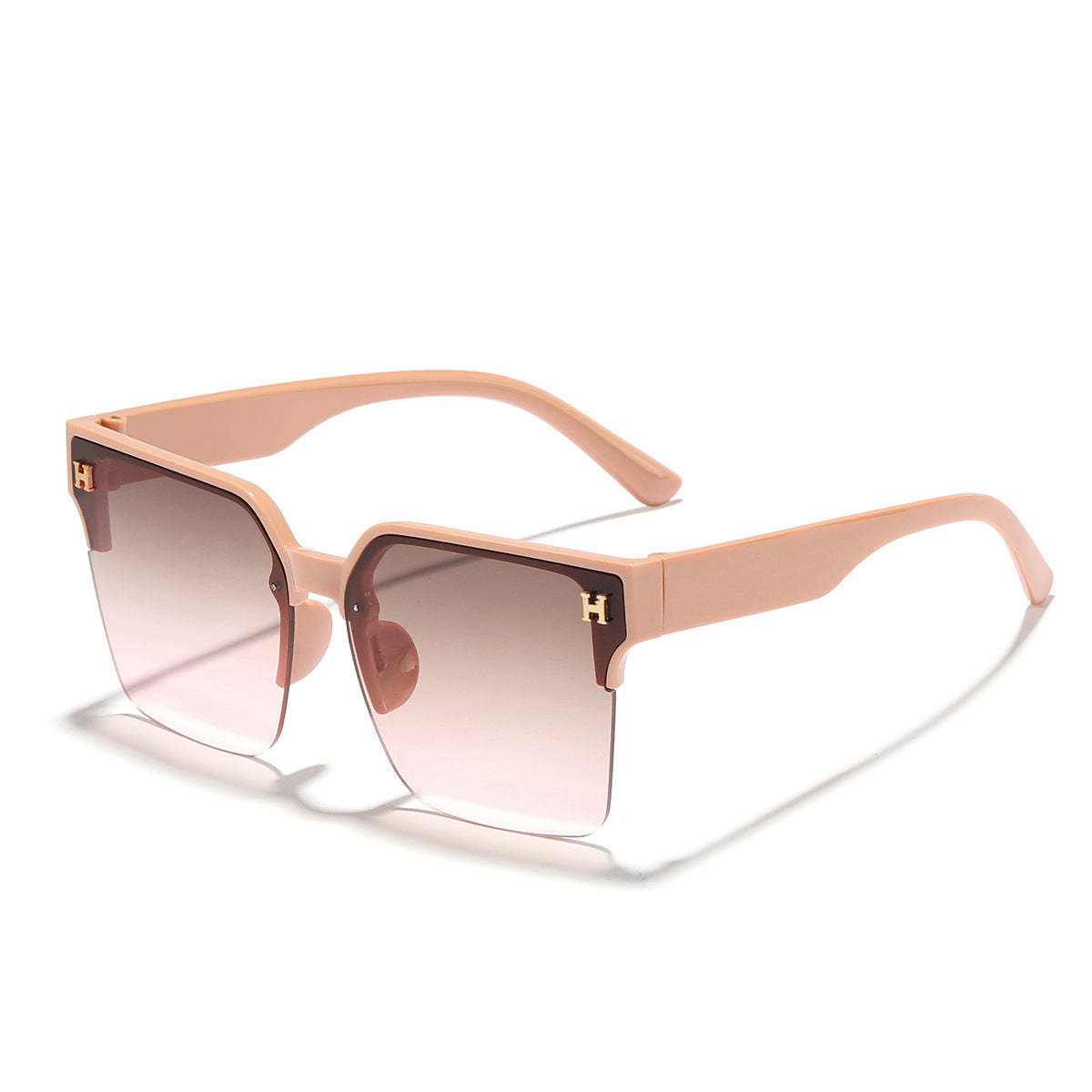 Damen moderne quadratische Sonnenbrille mit transparentem Rahmen Karnz