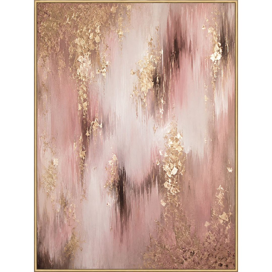 Abstractes Goldblatt Leinwandkunstwerk