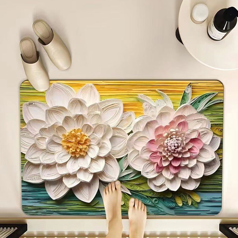 Blumenmotiv Gedächtnis-Schaum Badezimmermatte Karnz