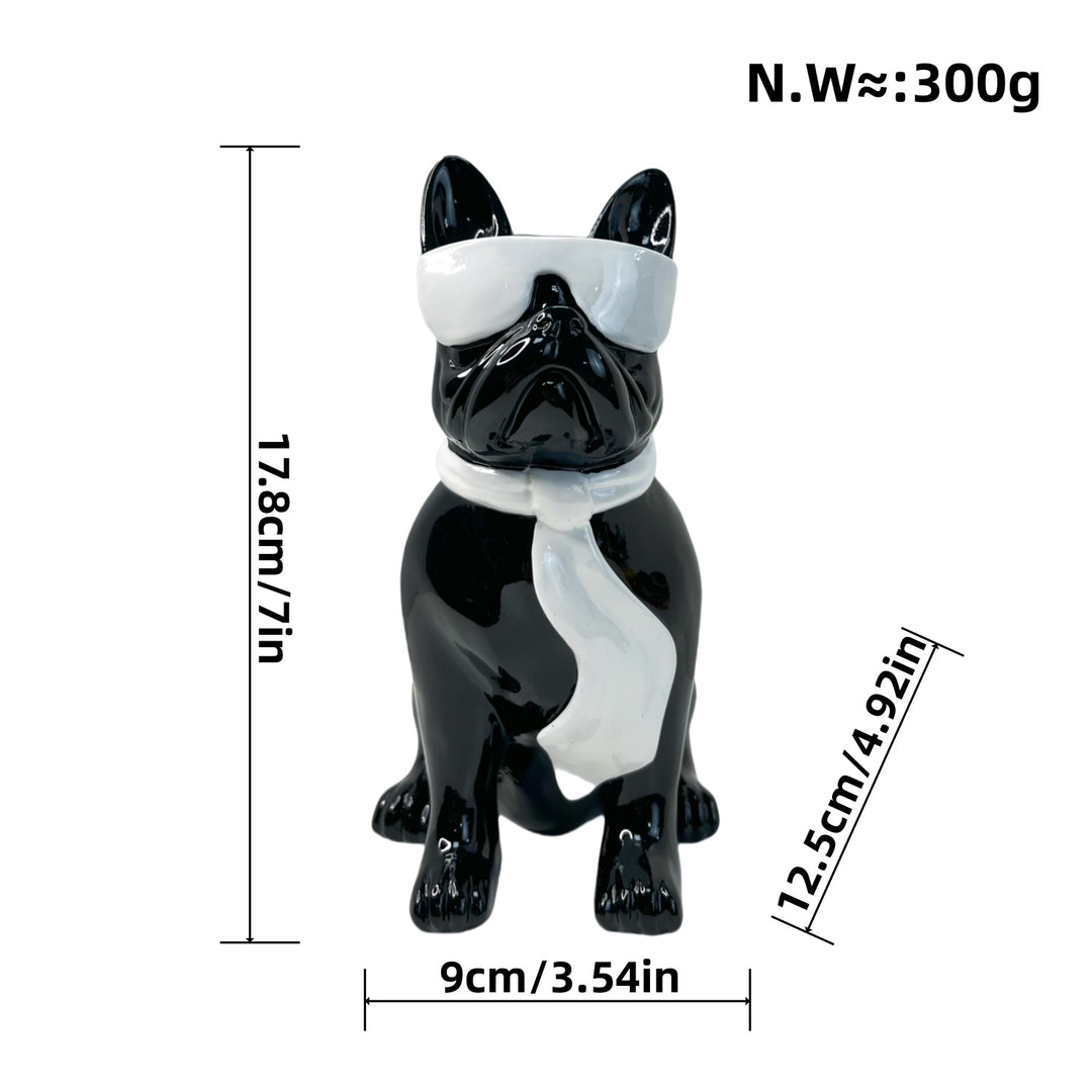 Bunte Bulldogge Dekofigur aus Kunstharz Karnz