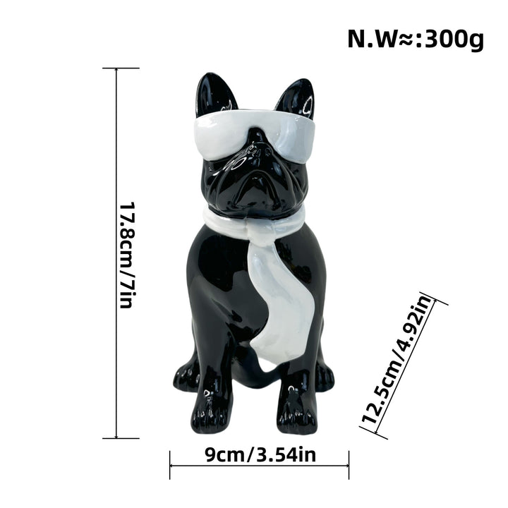 Bunte Bulldogge Dekofigur aus Kunstharz Karnz